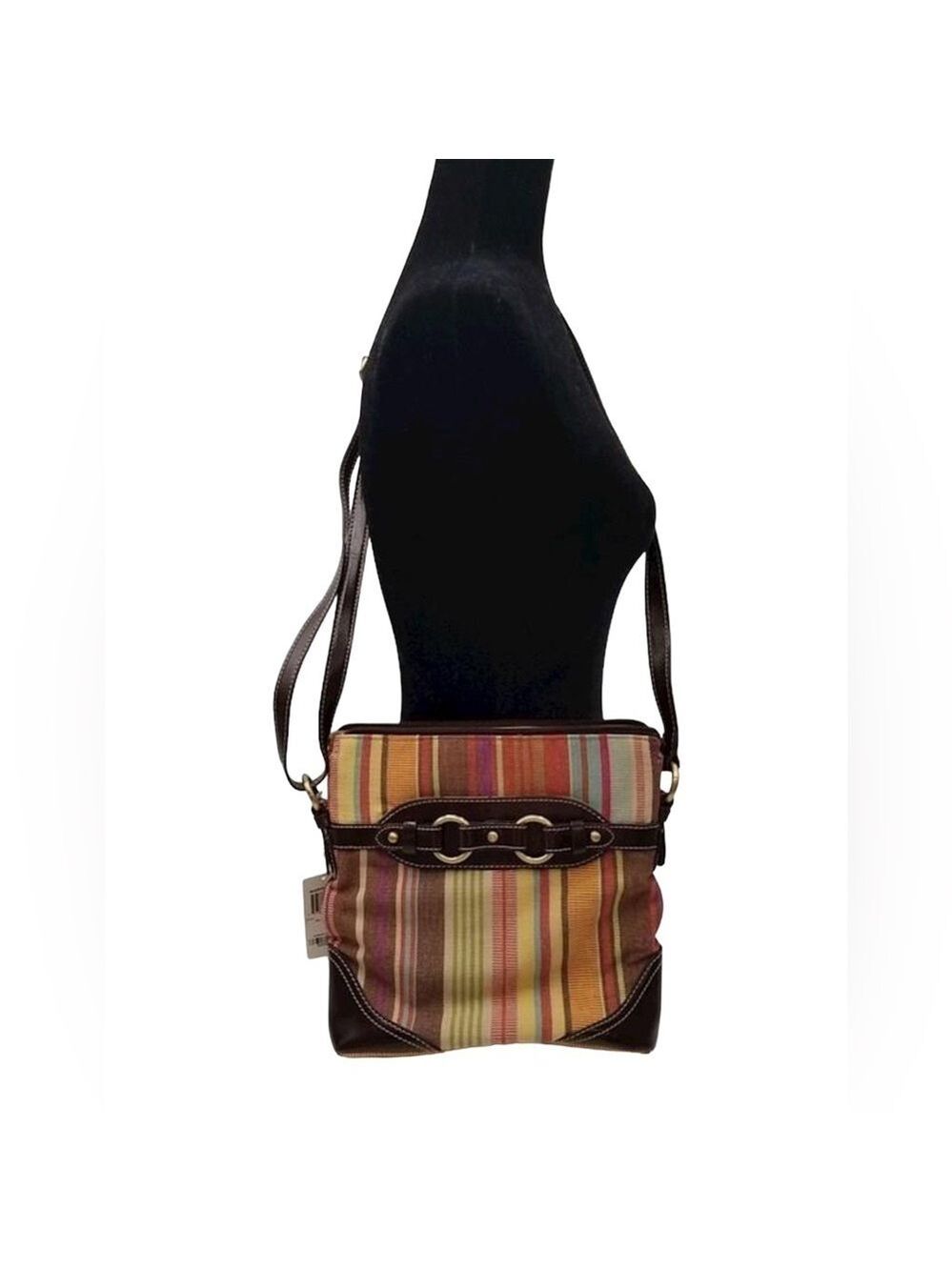 Giani Bernini Multi Colored Striped Handbag w/Crossbody  Strap